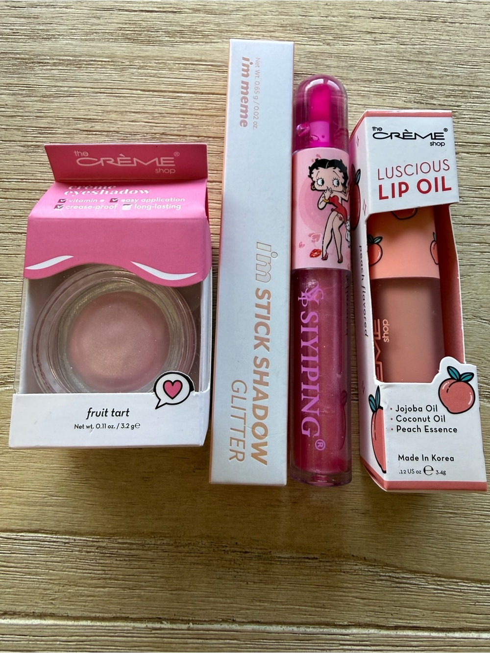 4 piece Beauty Bundle - Eyeshadow, Glitter Shadow Stick, & Lip Oil